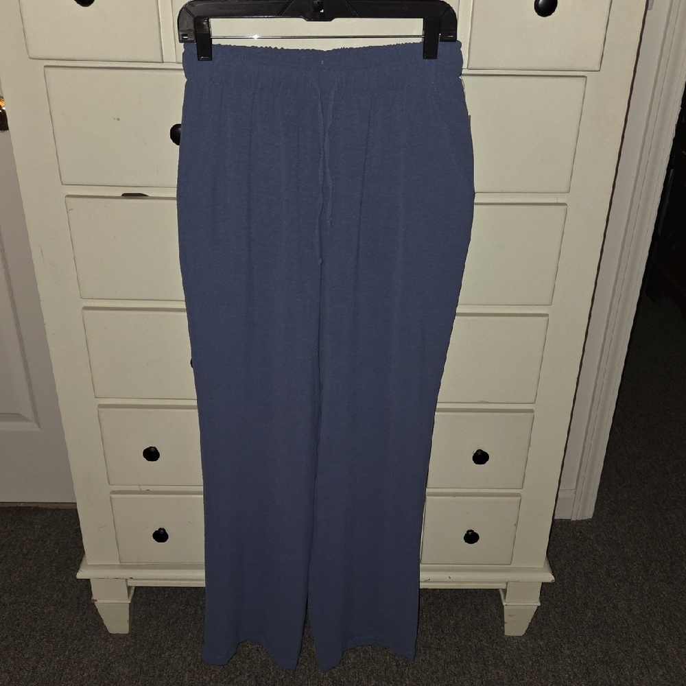 Just Be Wide Leg Blue Pants